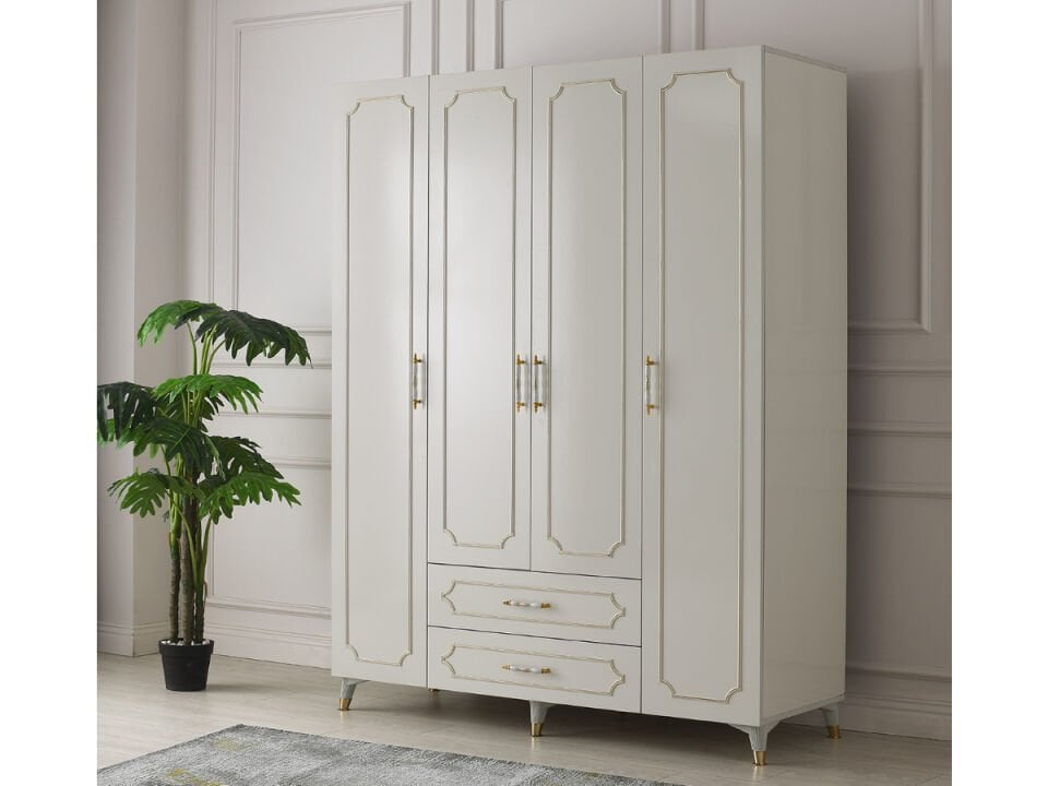 Bahar 4 Kapaklı Çekmeceli Dolap