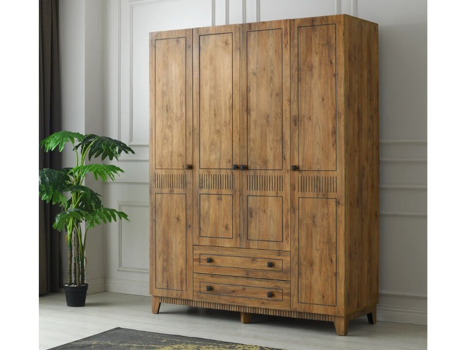 Happy 4 Kapaklı Çekmeceli Dolap